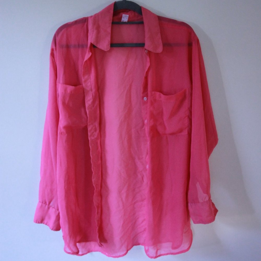 Neon pink Button-up shirt